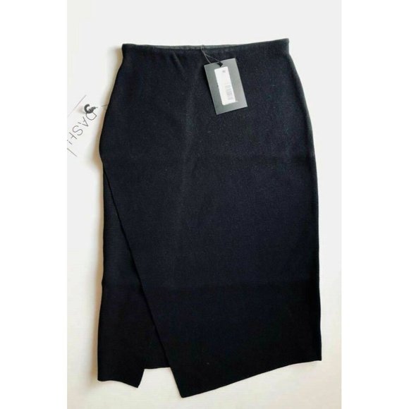 RVN Basic Flat Jacquard Slit Asymmetrical Skirt - Picture 8 of 8